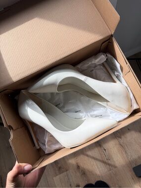 Aldo White Pointed-Toe Stiletto Pumps